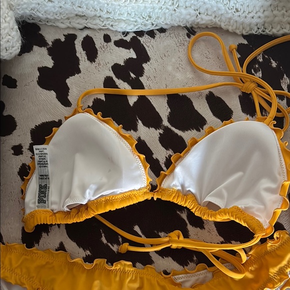 Yellow Ruffle trim Bikini Set - Picture 7 of 9